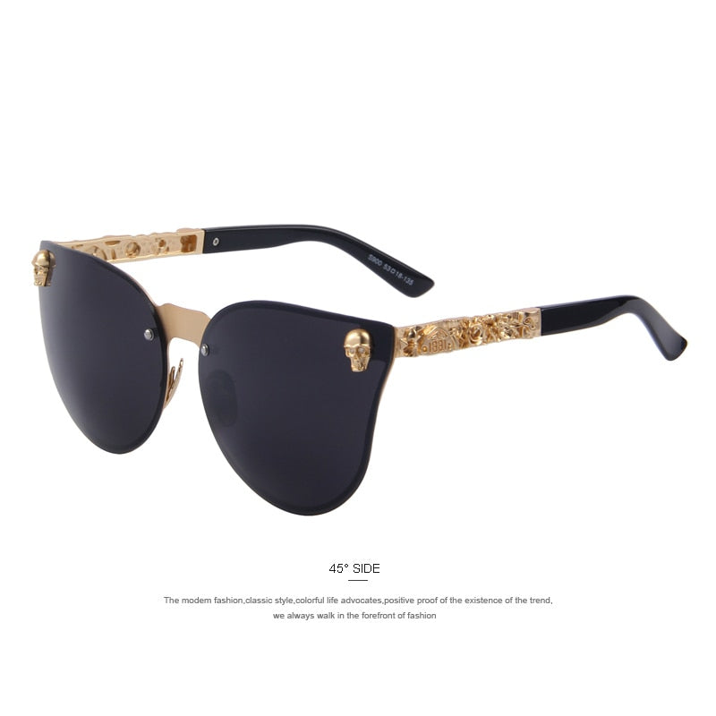 Women Gothic Skull Frame Metal Sunglasses