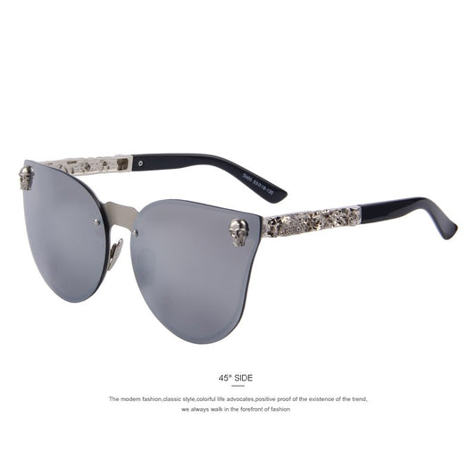 Women Gothic Skull Frame Metal Sunglasses