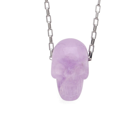 Women's Natural Stone Skull Chain Pendant